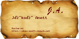 Jáksó Anett névjegykártya
